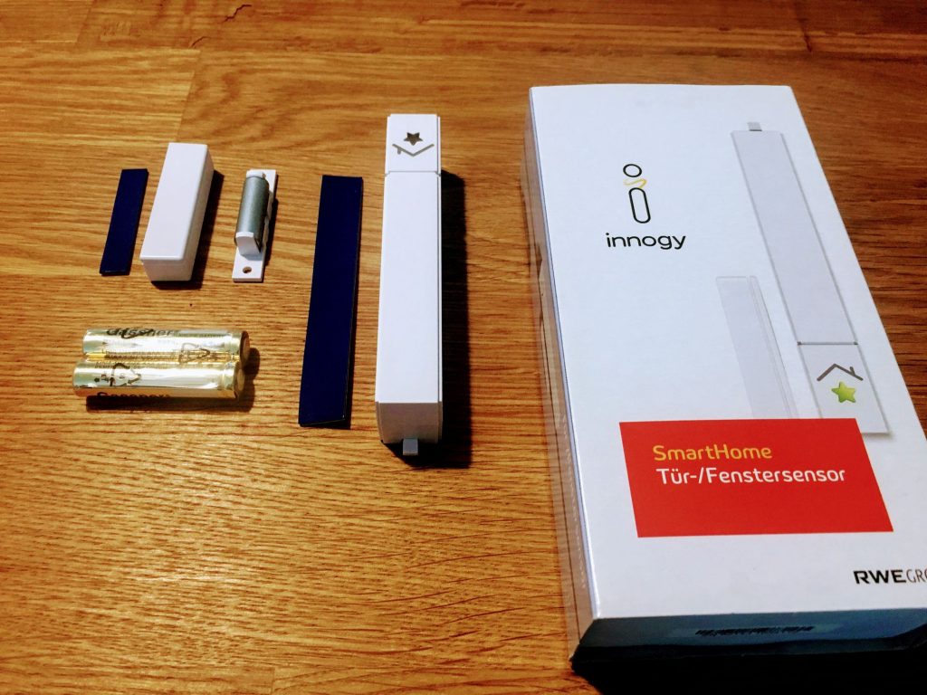 Alle Einzelteile des Tür/Fenster-Sensors